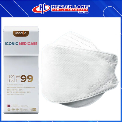 ICONIC  FACE MASK KN99- SIGNATURE WHITE (10'S)